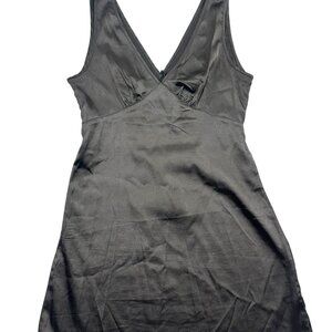Black Silky Satin Slip Dress